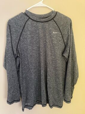Nike Men’s Long Sleeve Heather Gray Performance Top